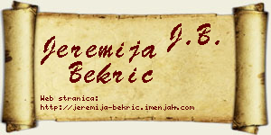 Jeremija Bekrić vizit kartica
